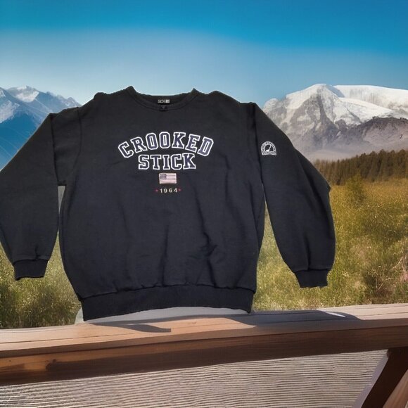 Sdi Other - ✅VTG SDI Crooked Stick Golf Club Black Crew Neck Pullover Sweatshirt Men's LARGE
